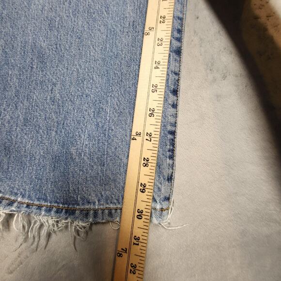 Lucky Brand Dungarees Jeans Mens 36x30 Light Wash Made in USA Distressed Ripped - Picture 7 of 10